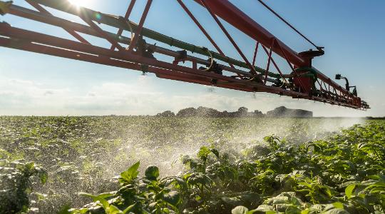 Sprayer in a field 