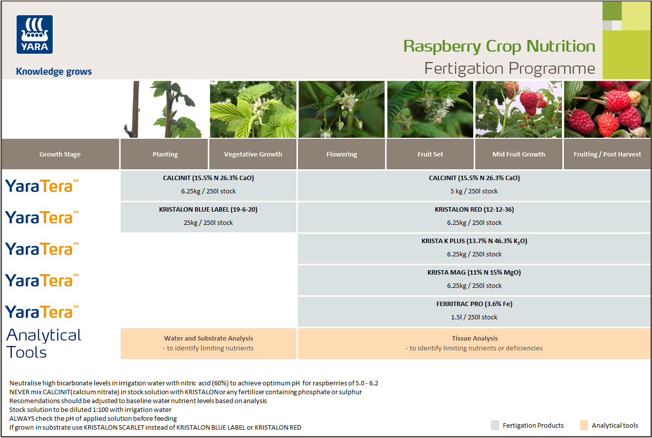 Raspberry fertigation programme